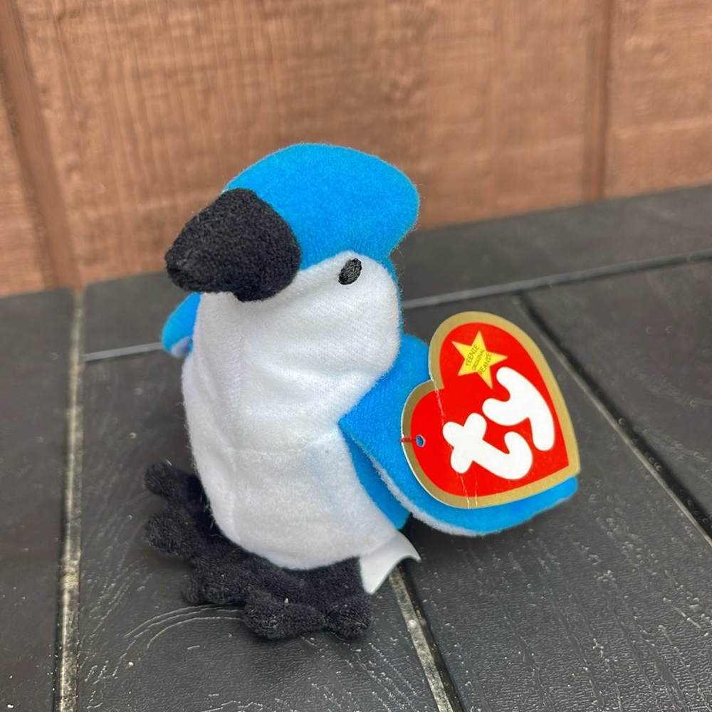 ‘98 - Ty Rocket BlueJay Beanie & Teenie Beanie Baby - Picture 11 of 12